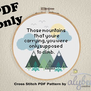 Cross Stitch PDF Pattern - Uplifting Cross Stitch - Cross Stitch Quotes - Cross Stitch for Beginners - Easy Cross Stitch Patterns
