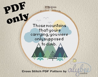 Cross Stitch PDF Pattern - Uplifting Cross Stitch - Cross Stitch Quotes - Cross Stitch for Beginners - Easy Cross Stitch Patterns