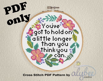 Cross Stitch PDF Pattern - Uplifting Cross Stitch - Cross Stitch Quotes - Cross Stitch for Beginners - Easy Cross Stitch Patterns