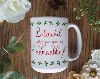Office TV show Christmas mug - Dight Schrute Mug - Belsnickel Cup - Impish or Admirable - Microwave and Dishwasher safe mug