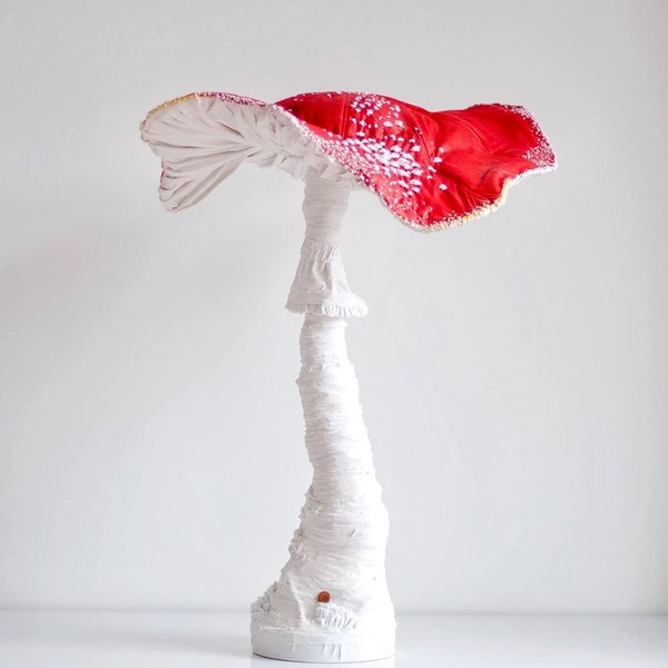 Textile Fungus Specimen Mushroom Toadstool ,Fiber art, Fungus sculpture, weich sculpture, huge Mushroom sculpture, stoff art
