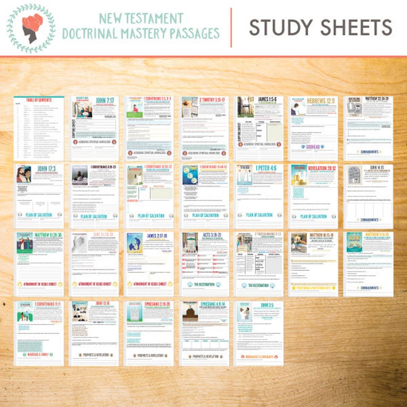 New Testament Doctrinal Mastery Passages Study Sheets PDF | Etsy