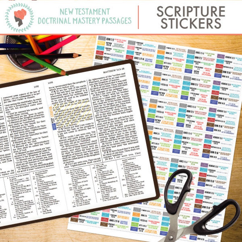 New Testament Doctrinal Mastery Passages Scripture Stickers | Etsy