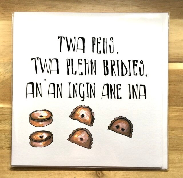 Twa Pehs Card Scottish Humour Dundee Card Etsy Ireland