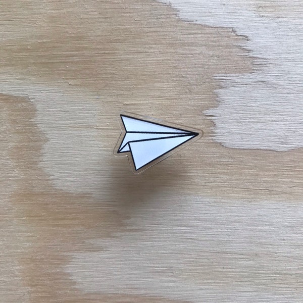 Origami Paper Plane Badge, acrylic paper aeroplane pin