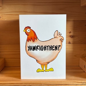 Yawrighthen-kaart / grappige kip / kip / verjaardag / wenskaart