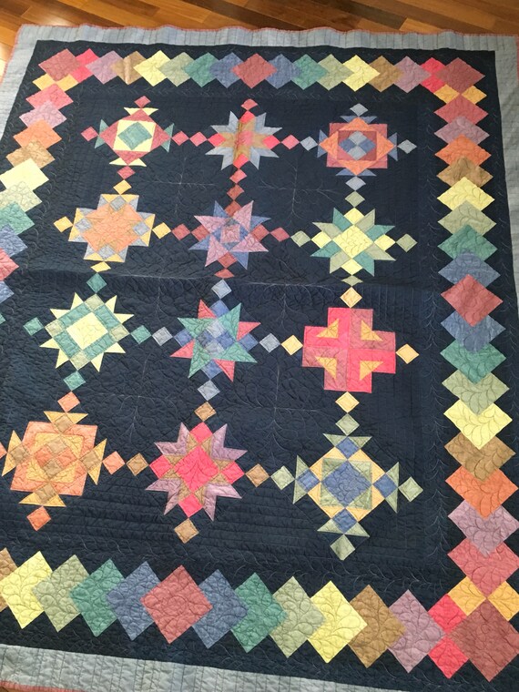 Indigo Dyed Fabrics Has Made This Amazing Quilt Pattern. - Etsy