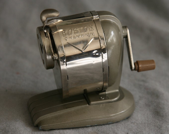 Boston Champion Pencil Sharpener Vintage Manual Hand Crank Etsy