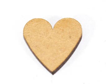 MADE WITH LOVE Wooden Love Heart Craft Scrapbook Embellishments 10//25//50//100 2cm