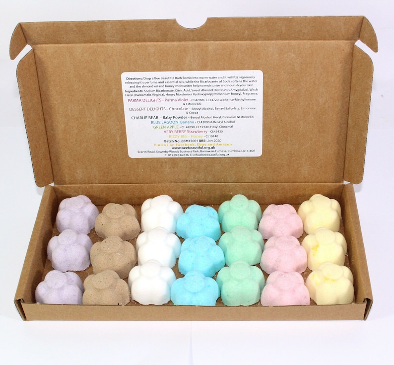 Bath Bombs gift mixed scents of 21 x 10g Flowers Bee Beautiful reduced plastic Bild 1