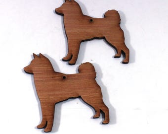 Laser cut plywood Shiba Inu  with 1 x 3mm hole Dog shapes 100mm made from 5mm plywood