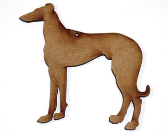 Laser cut MDF Greyhound Dog / animal shapes 125mm made from 3mm MDF with or without holes