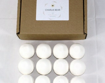 Bath Bombs Charlie Bear reduced plastic 12 x 65g rounds Baby powder scented