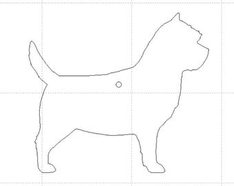 Laser cut plywood  Caurn Terrier Walking with 1 x 3mm hole Dog shapes 100mm made from 5mm plywood