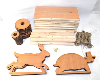 8 x Racenight Racing Hare and Tortoise pull along game with hare and tortoise cut outs, base, string and winder