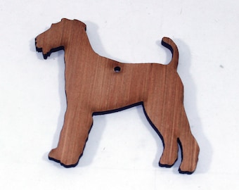 Laser cut plywood Airedale Terrier with 1 x 3mm hole Dog shapes 100mm made from 5mm plywood