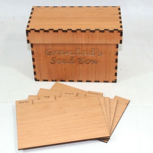 Father's Day Gift Personalised Seed Packet Storage box with inserts