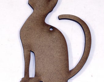 Laser cut MDF Sphinx Cat animal shapes 100mm made from 3mm MDF with or without holes