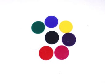 10 x Acrylic Circle Discs Shape Colour Packs Without Holes 8 different colours and sizes 1cm, 2cm, 3cm, 4cm, 5cm, 6cm, 7cm, 8cm, 9cm & 10cm