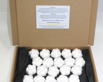 Bath Bombs Baby Powder scented 25 x 10g Flowers Bee Beautiful Shrinkwrapped and tissue paper