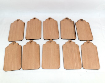 Gift tags Laser cut Wooden Plywood Name Luggage tags 150mm x 80mm 5mm plywood