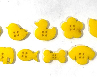 Pack of 10 Acrylic laser cut buttons with 4 holes