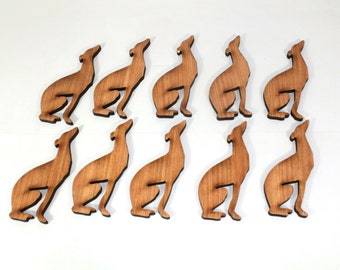 Greyhounds Sitting wooden laser cut shapes - for craft making & decoration 30mm