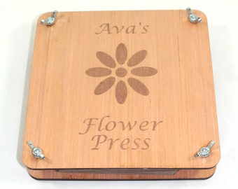 Flower Press wooden 200mm large complete kit personalised gardening gift