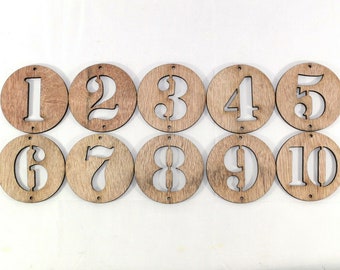 Beehive Numbers 1 - 10 Plywood numbers with holes fix to bee hive / stand 120mm