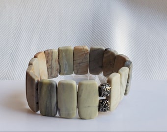 Jasper Stretch Cuff Bracelet