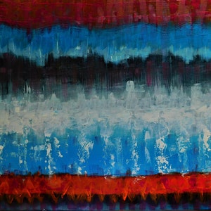 Original Contemporary Oil Painting on stretched canvas, unframed, Signed by Nalan Laluk, &quot;Layers&quot;