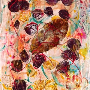 Original Abstract Mixed Media Painting signed by Nalan Laluk: &quot;Leave It Be&quot;