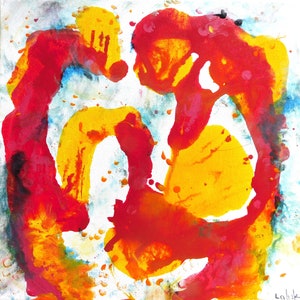 Original Abstract Oil Painting, signed, by Nalan Laluk: &quot;Gutsy&quot;