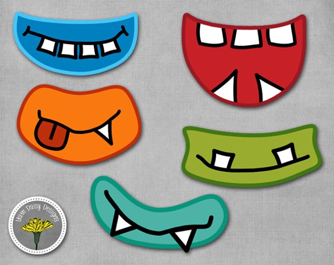 Monster Photo Props, Printable, Instant Download, Monster mouths ...