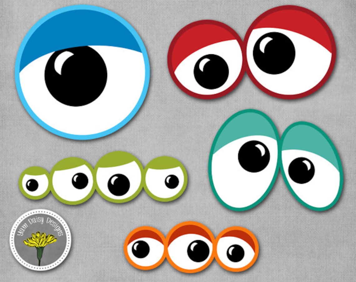 Monster Eyes Photo Props Printable Instant Download Etsy