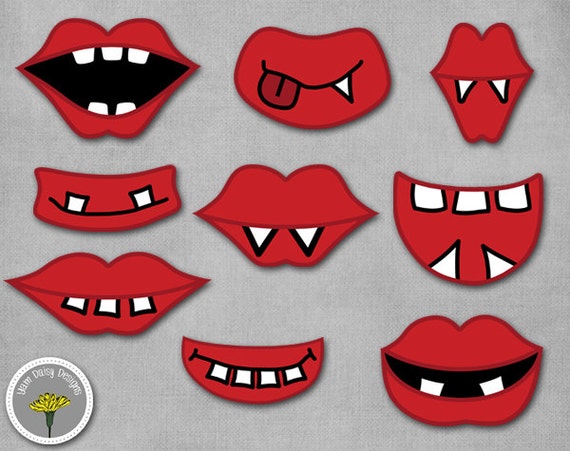 Monster Photo Prop Mouths Printable Instant Download | Etsy