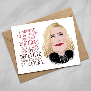 MOIRA ROSE, Schitt&#39;s Creek Birthday Card, Unique Gift, TV Fanart, Catherine O&#39;Hara Card, Original Caricature, Funny Gift Idea, Cute Card