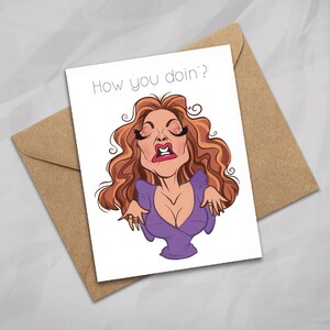 How you Doin&#39;? WENDY Birthday Card, Hello Card, Pop Culture Card, Caricature, Congratulations, Encouragement, BFF Card, Greetings, TV Fanart