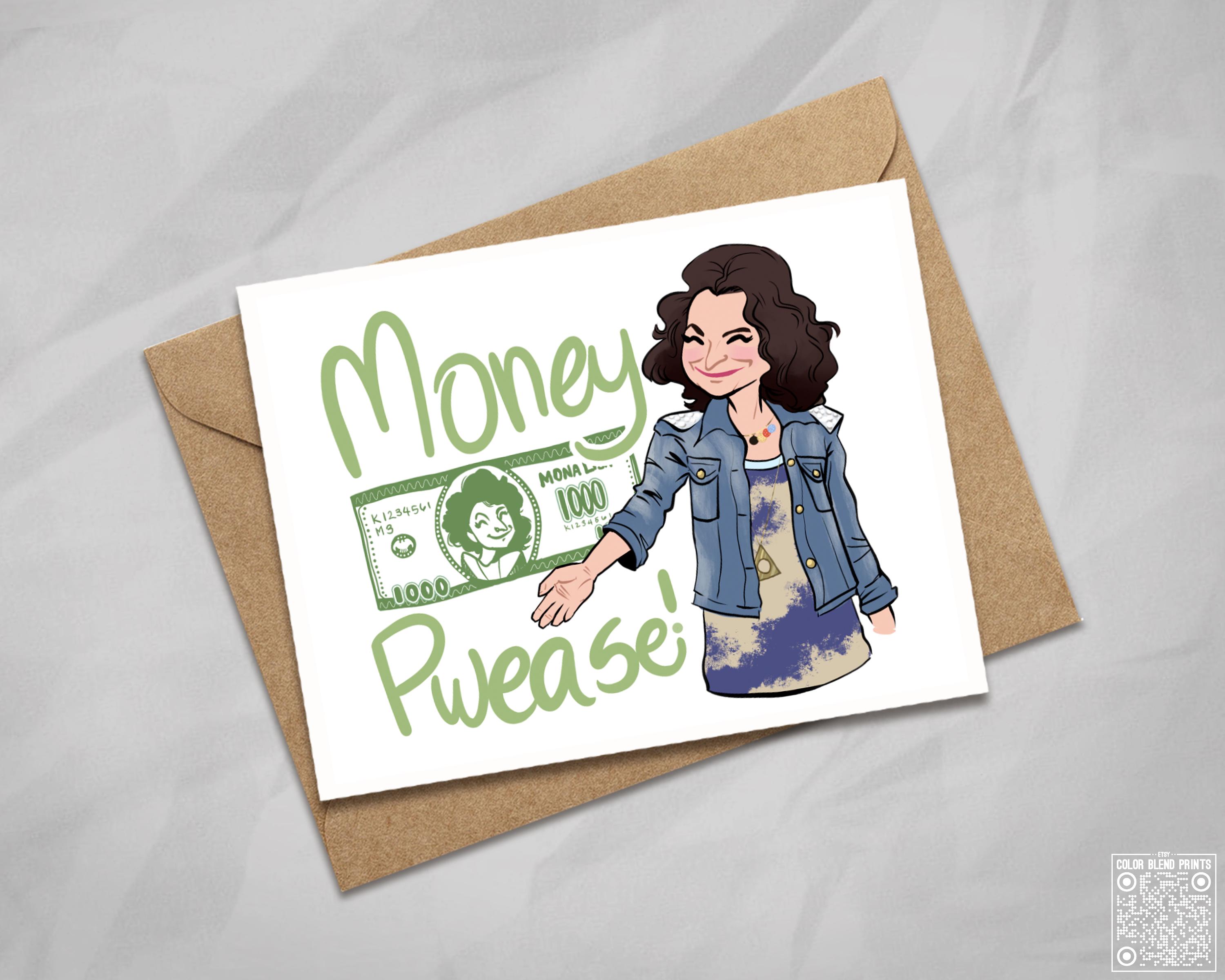 MONA LISA SAPERSTEIN Money Please Birthday Card, Parks and