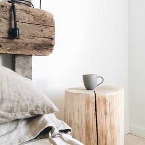 Tree stump side table