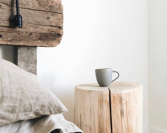 Tree stump side table