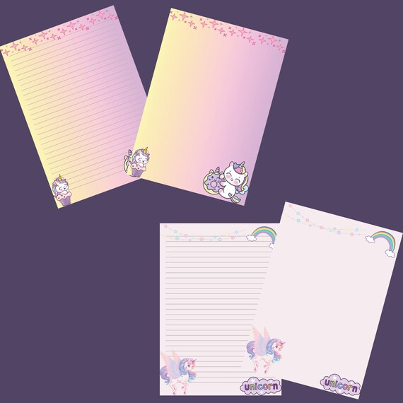 Papier à Lettres Filles Ballerines Licorne - Bloc A5 25 Feuilles + 15 Enveloppes C6, Fabriqué En Allemagne