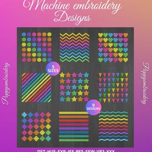 Projekt wzoru RAINBOW dla maszyny do haftowania/motywy Arc en ciel wlać do maszyny broderie/natychmiastowe pobieranie