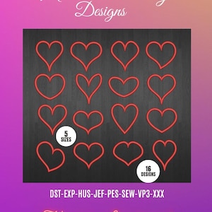 APPLICATIE hart machine borduurontwerpen set / coeur appliqué motieven voor broderie machine / INSTANT DOWNLOAD
