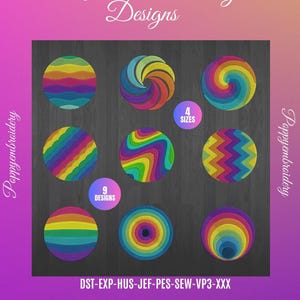 Wzory okręgów RAINBOW do maszyny do haftowania/motywy Arc en ciel pour Broderie Machine/Instant Download