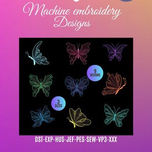 3D Schmetterling Spitzen Designs für die Stickmaschine / 3D Papillon Dentelle für die Stickmaschine / SOFORT DOWNLOAD
