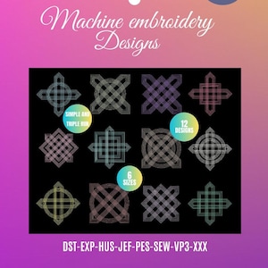 CELTIC quilt block Design for Embroidery machine  / motifs celte pour broderie machine / INSTANT DOWNLOAD