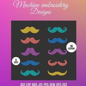 Set di disegni per ricamo a macchina BAFFI / motivi di baffi per macchina per broderie / DOWNLOAD immediato