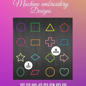 APPLIQUE basic shape machine embroidery designs set / forme applique motifs pour broderie machine / INSTANT DOWNLOAD