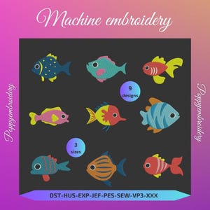VIS-ontwerp voor borduurmachine/poisson-motieven voor broderie-machine/instant download